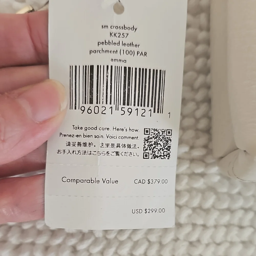 kate spade Cream Pebbled Leather Crossbody with Logo Strap - Picture 7 of 12